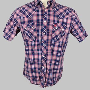 Wrangler Retro Plaid Western Pearl Snap Shirt L